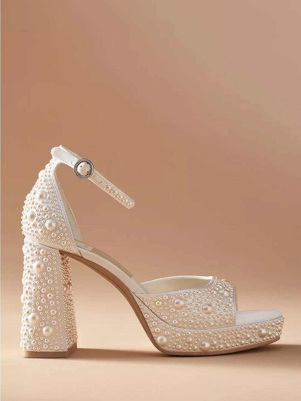 DOLCE VITA Pandro Pearl Heels in True White Satin